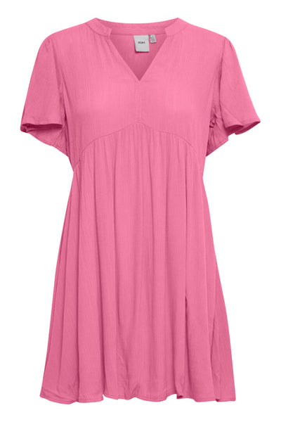 Ichi Marrakech Short Sleeve Dress, Super Pink