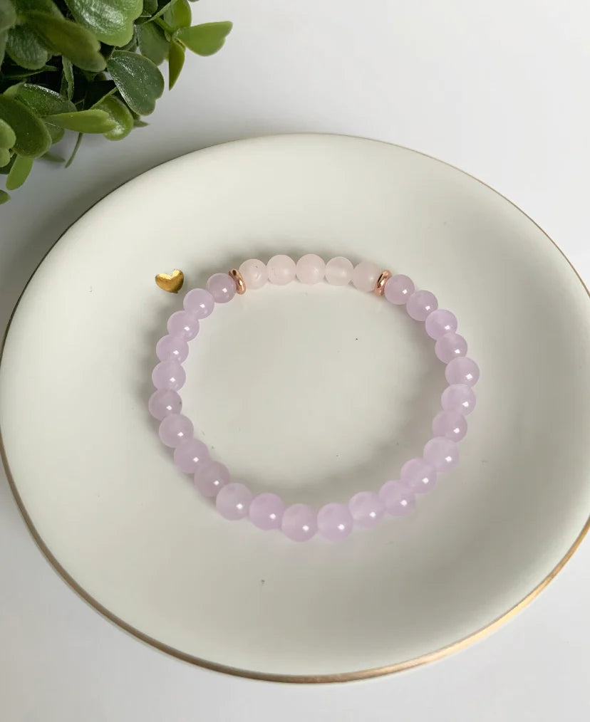 Mala Bliss, Purple Jade and Rose Quartz Bracelet
