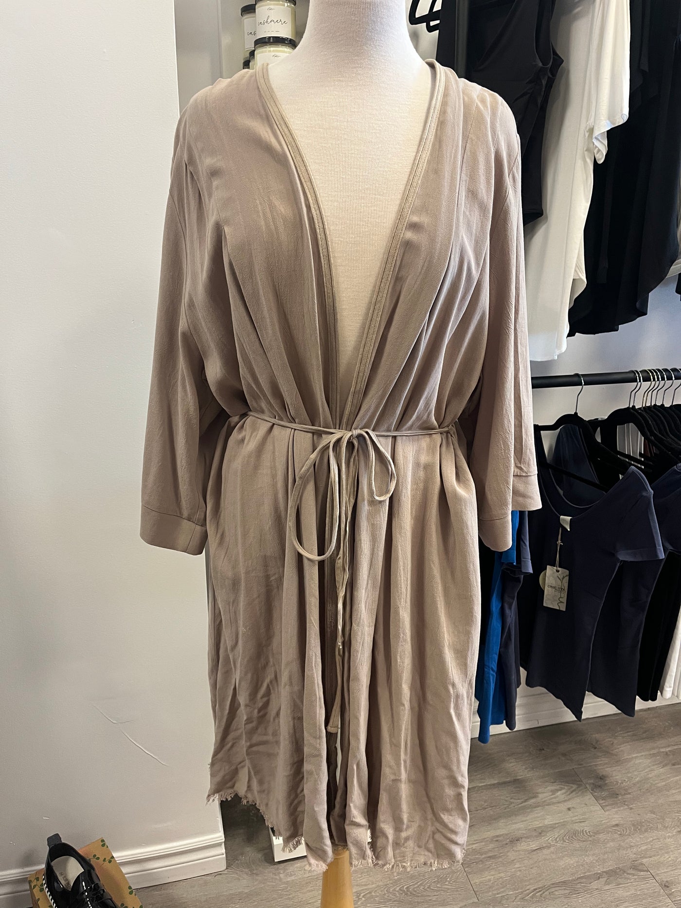 Pre Loved, Grade and Gather, Linen blend belted wrap