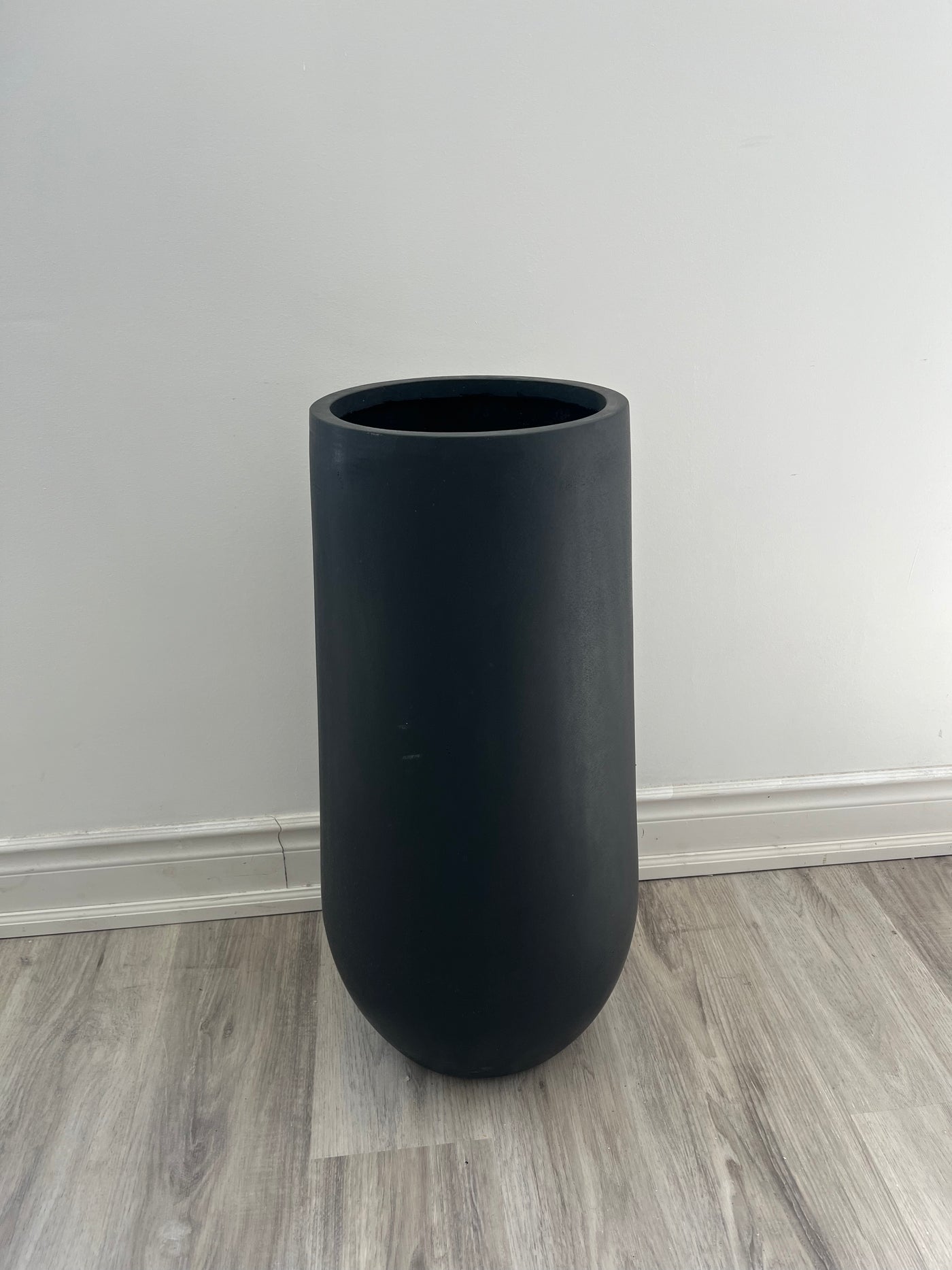 Large Matte Black Floor Vase