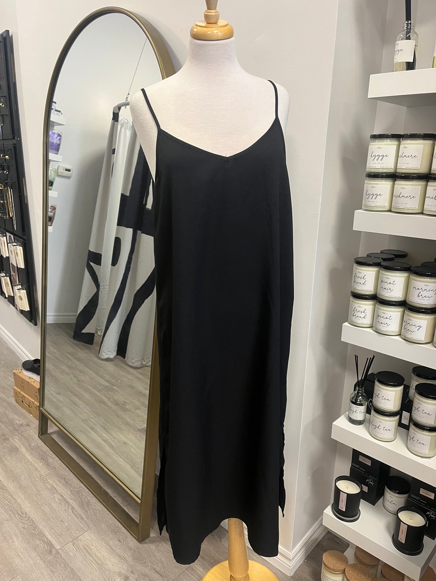 Pre-Loved, Black Midi Slip Dress (From Michele's Closet)