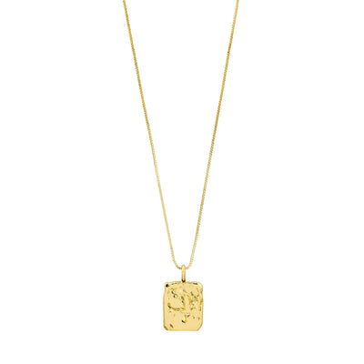 Gold Square Coin Pendant Necklace