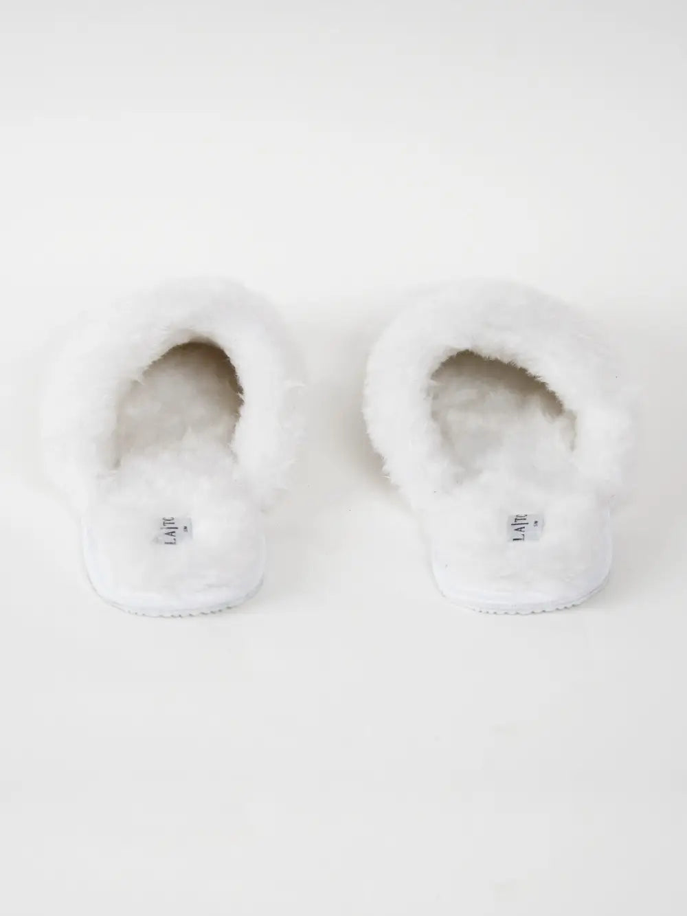 Comfy white mama bear slippers