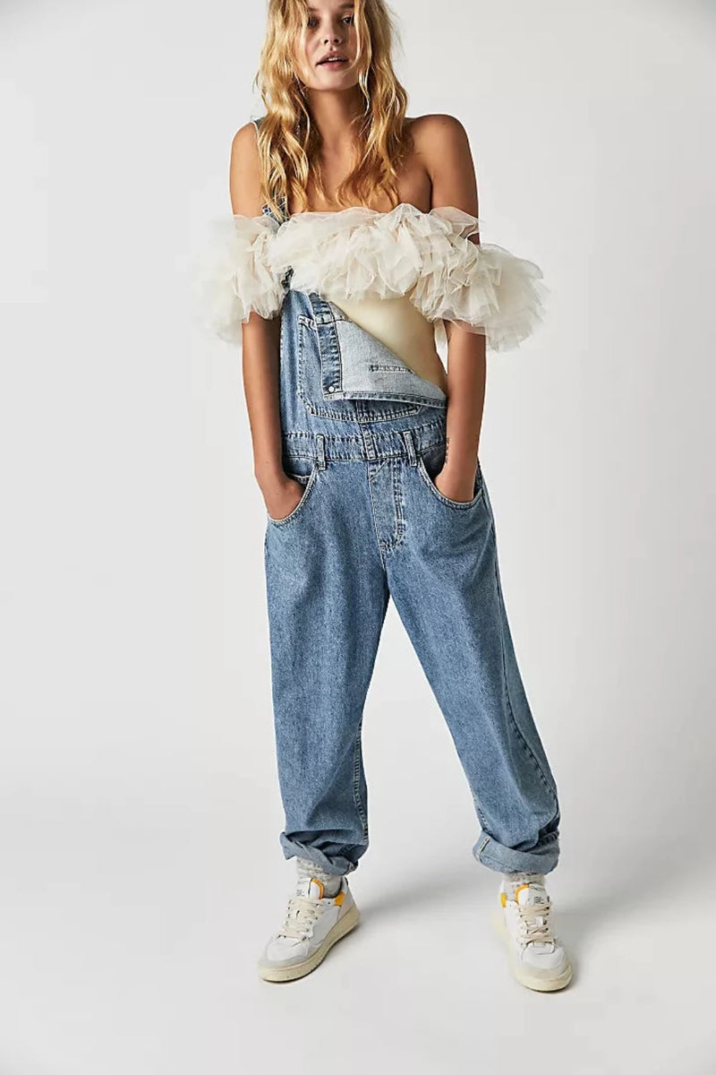 Pre-loved,  Free People Ziggy Denim Overall in Powder Blue