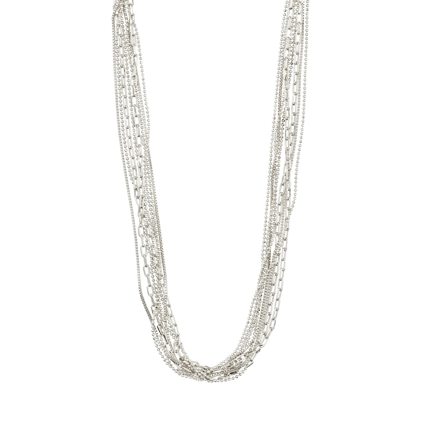Lily Layered Chain Necklace, Silver