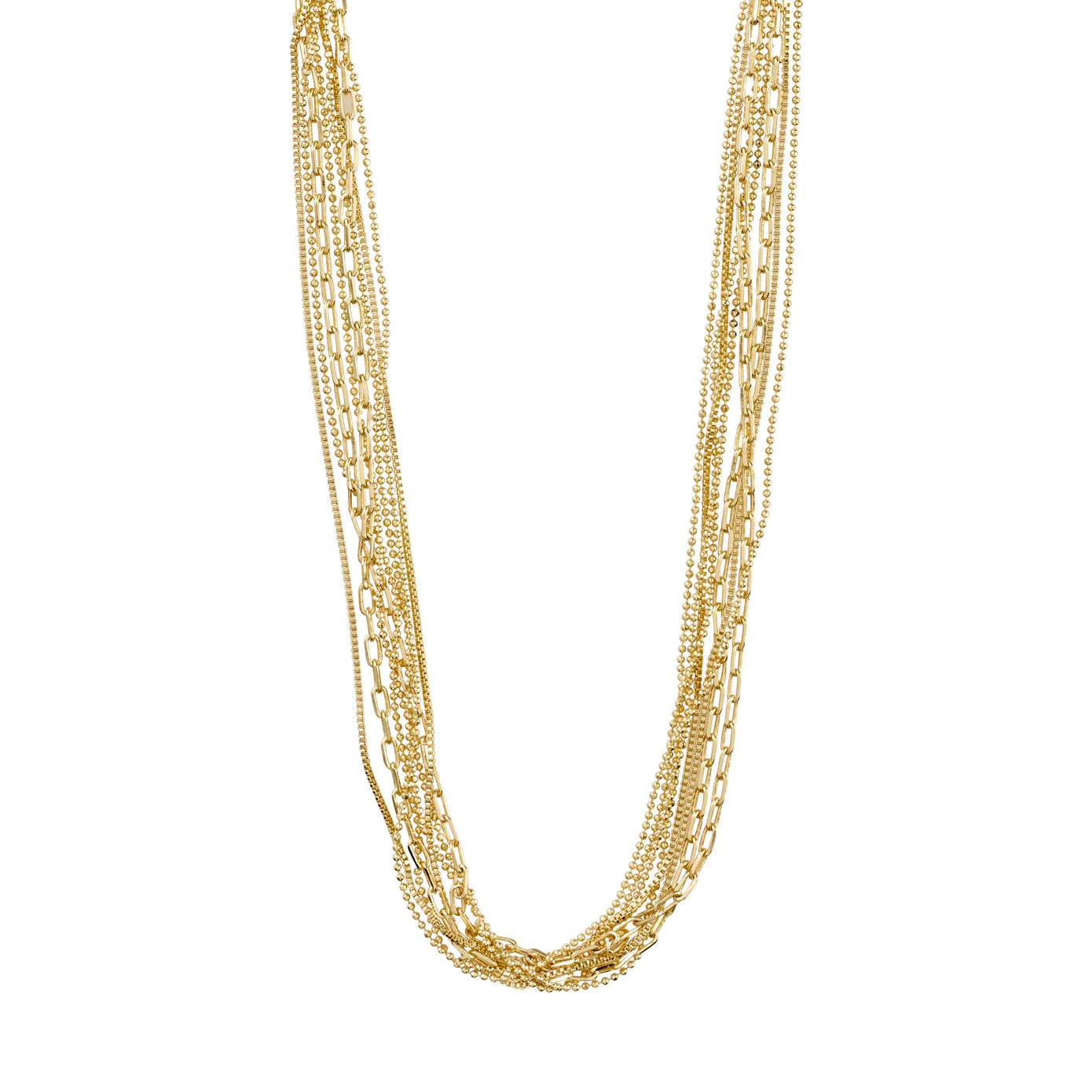 Lily Layered Chain Necklace, Gold