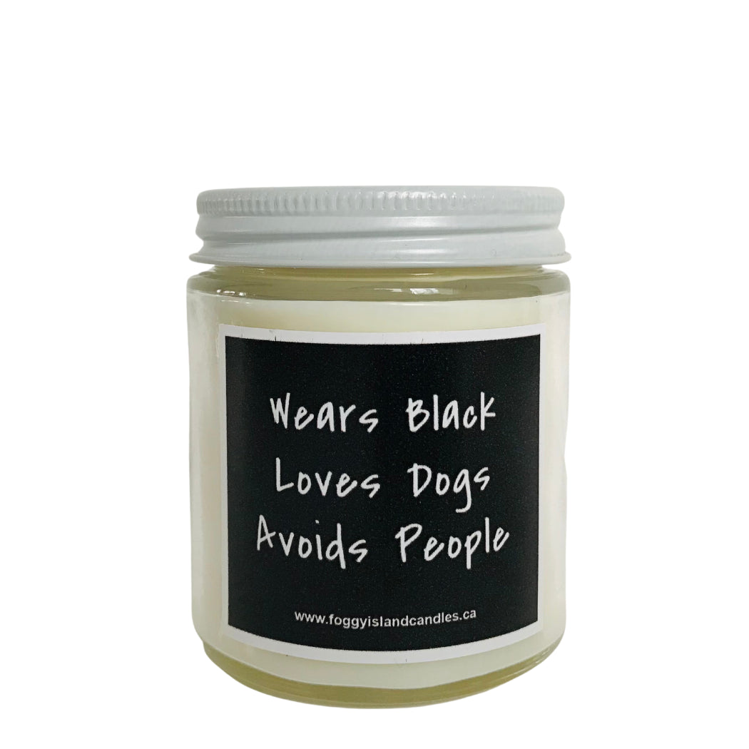 Wears Black, Loves Dogs Candle, French Toast Scent