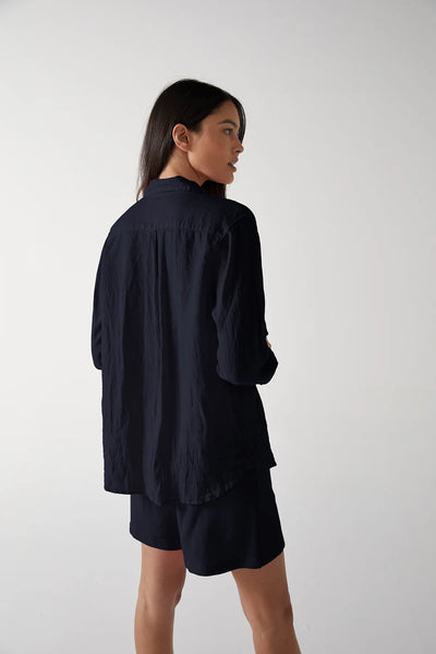 Velvet, Mulholland Woven Linen Shirt, Black (last one)